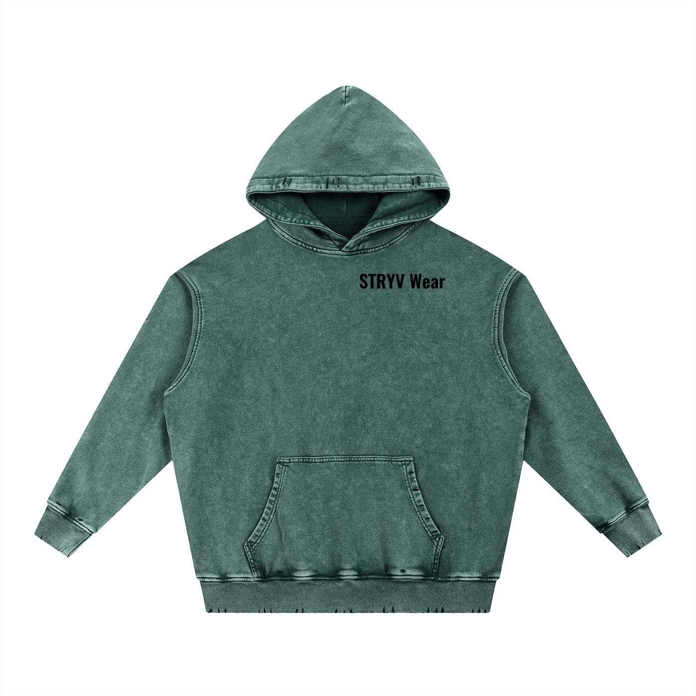 Snow Wash Hand-Frayed Heavyweight Hoodie - STRYV Wear