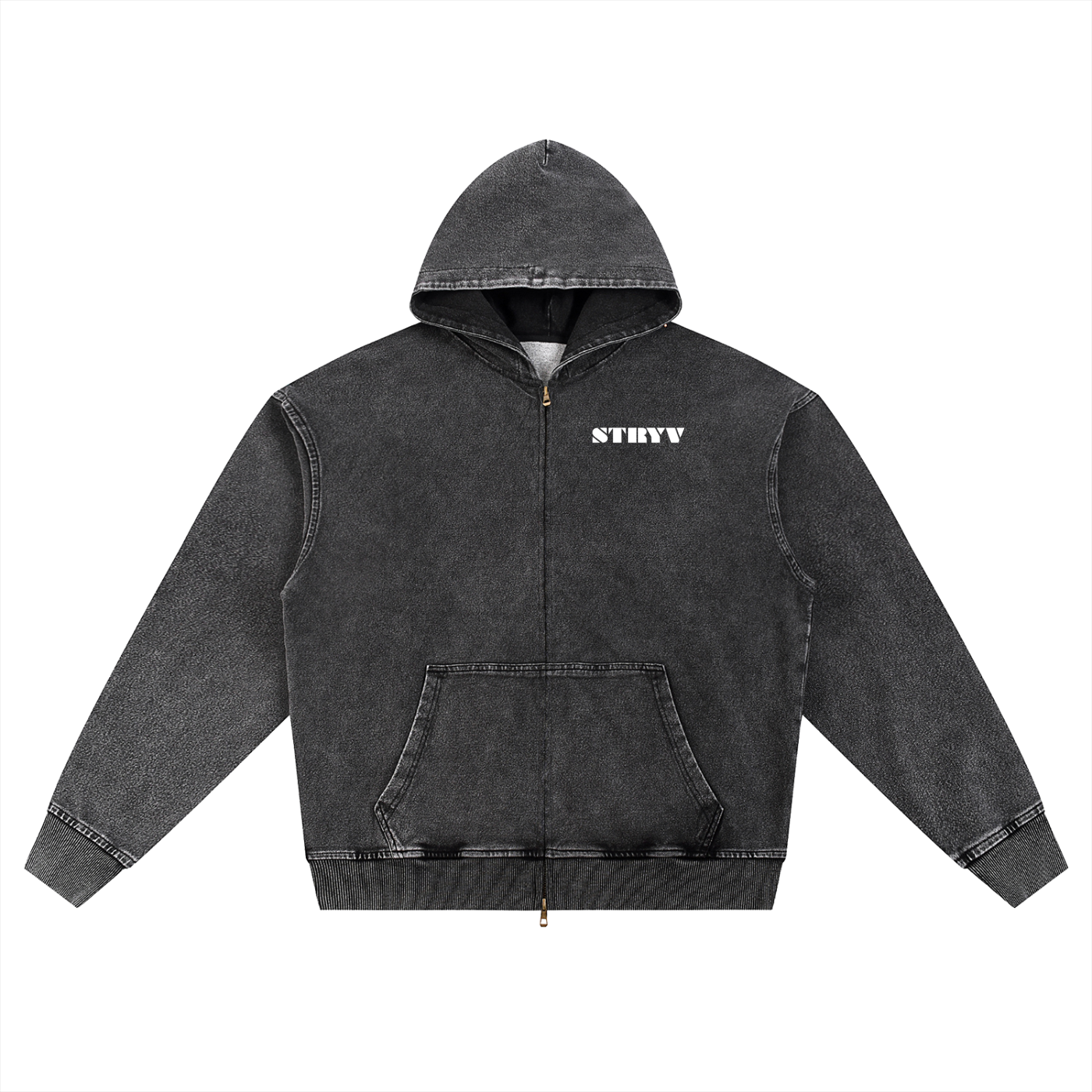 Snow Wash Oversized Zip-Up Hoodie - STRYV Wear