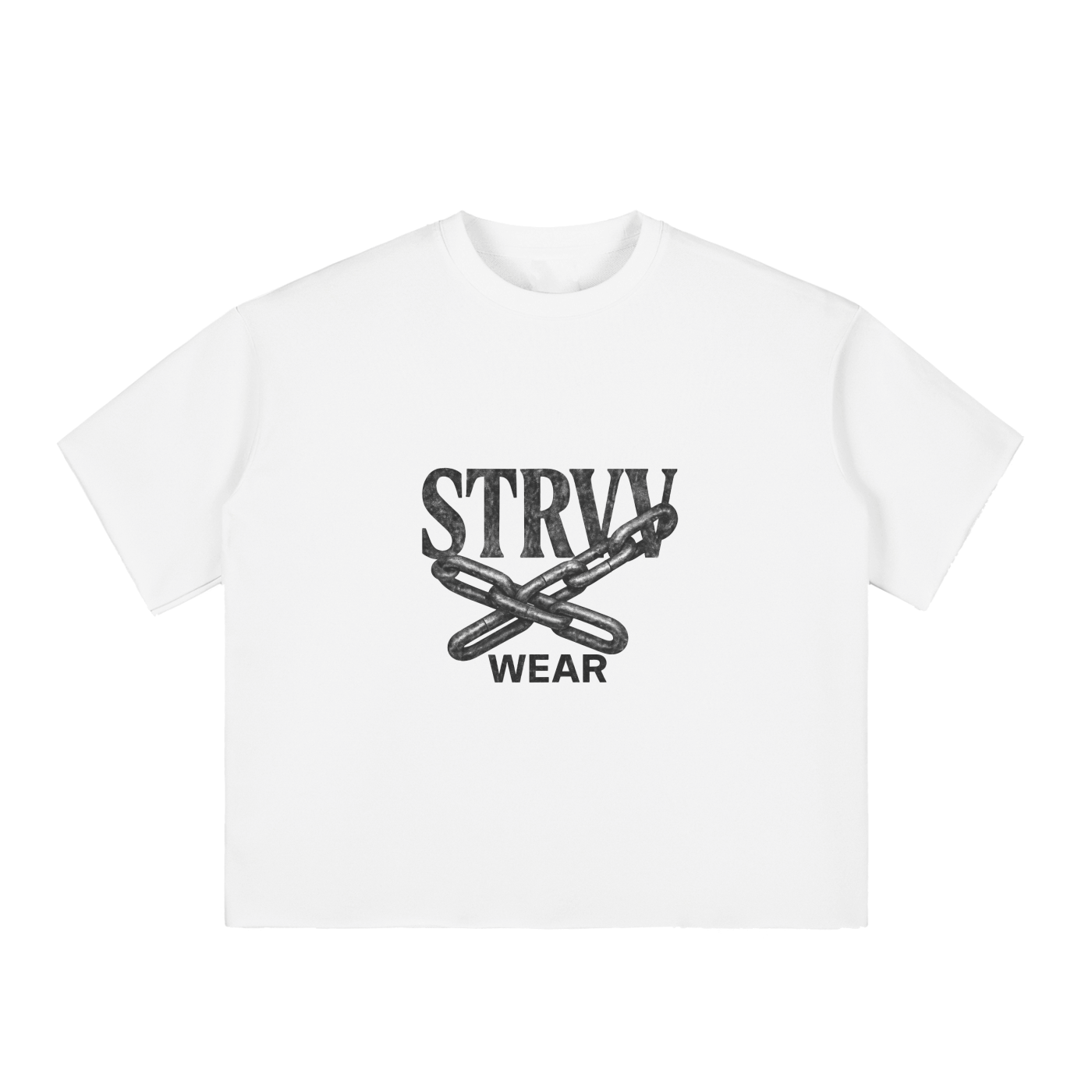Boxy Half - Sleeve Raw - Edge T-Shirt - STRYV Wear