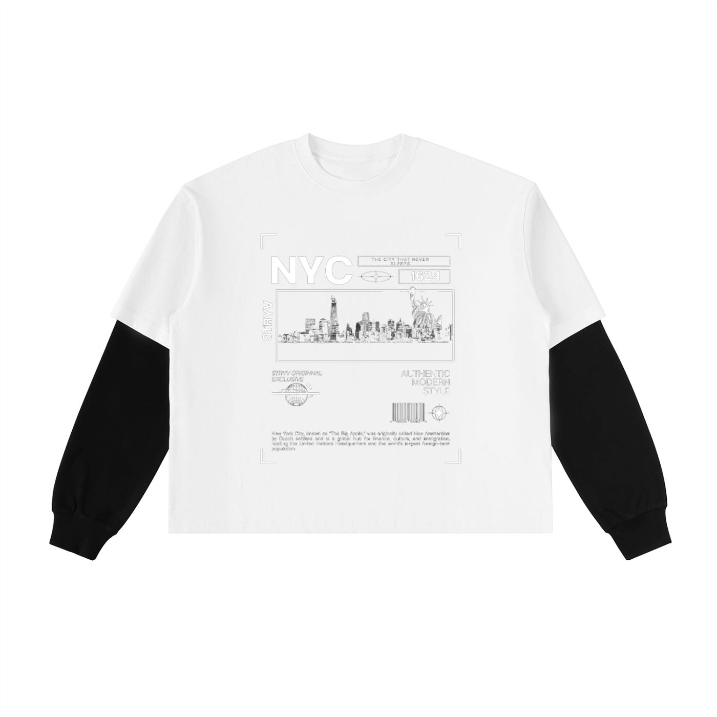 Contrast Sleeve Cotton T-Shirt | Unisex Loose Fit - STRYV Wear