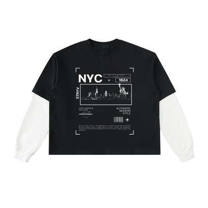 Contrast Sleeve Cotton T-Shirt | Unisex Loose Fit - STRYV Wear