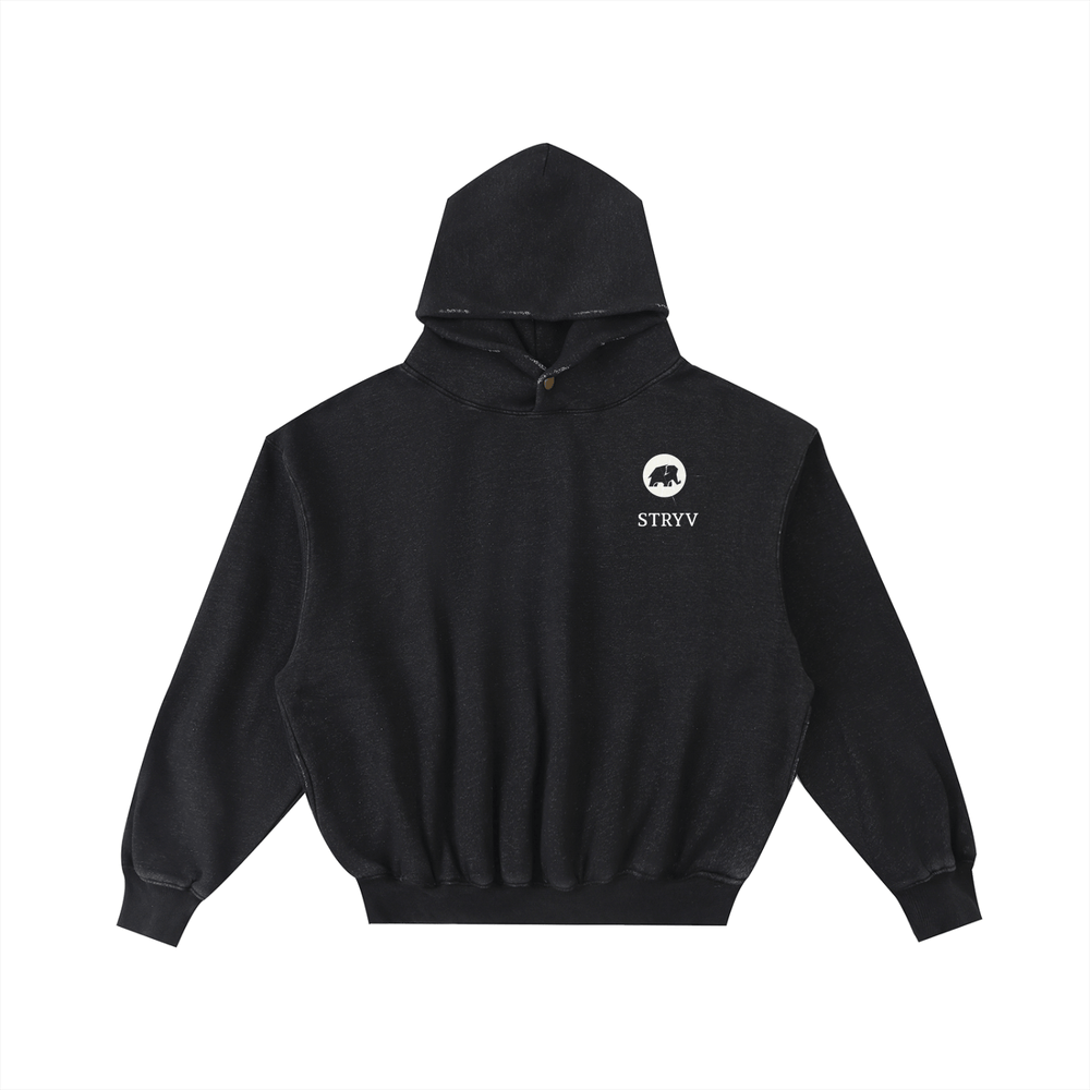 Frayed Enzyme Washed Fleece Hoodie - STRYV Wear