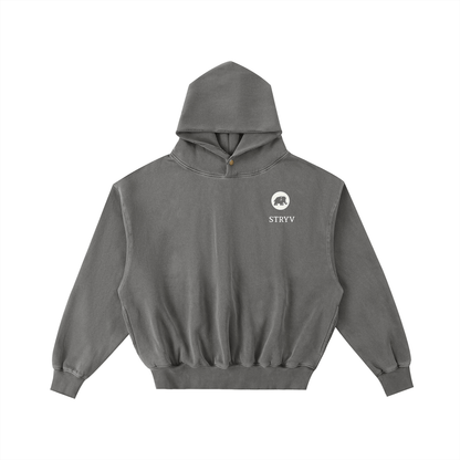 Frayed Enzyme Washed Fleece Hoodie - STRYV Wear