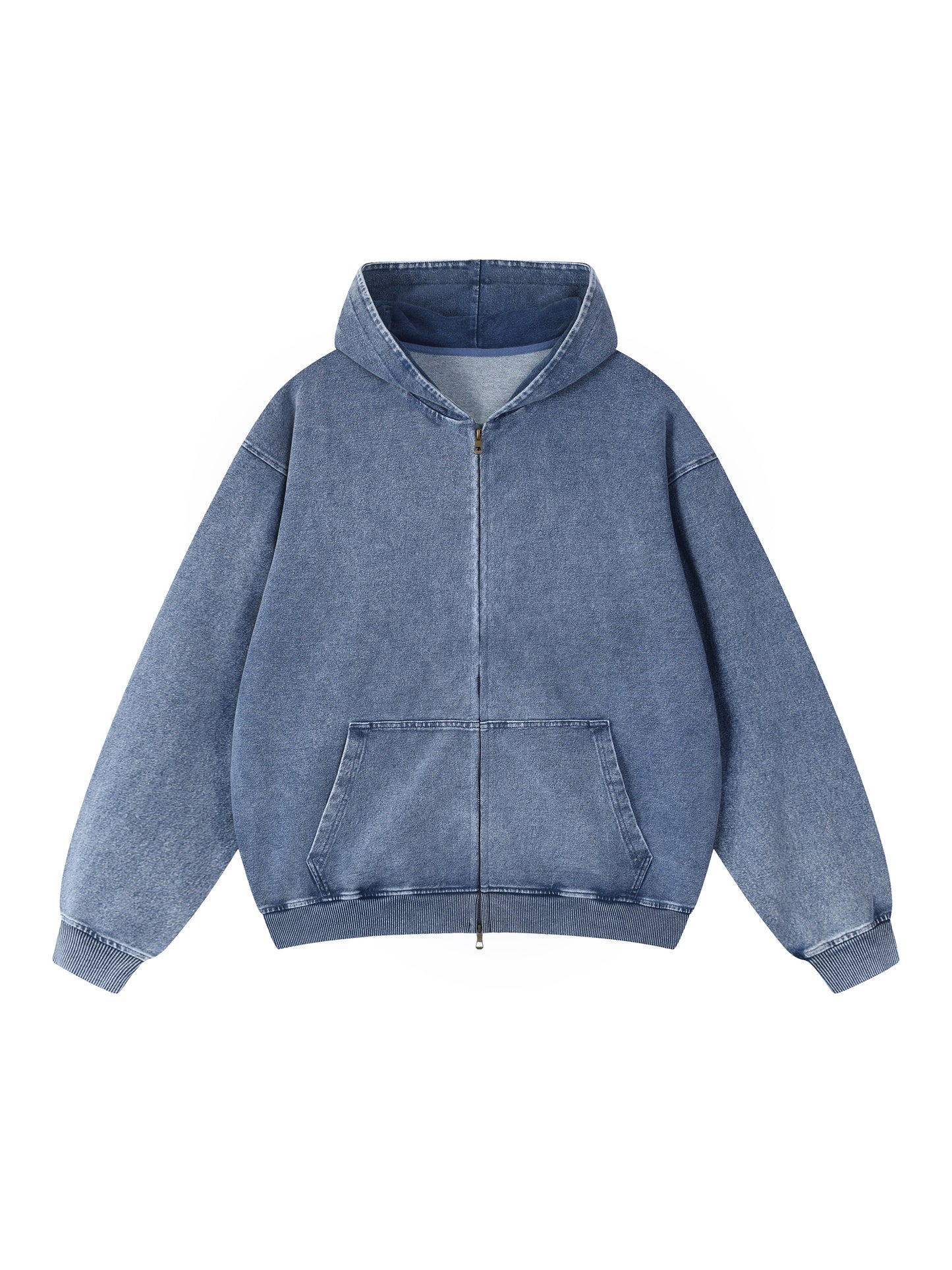 Snow Wash Oversized Zip-Up Hoodie - STRYV Wear