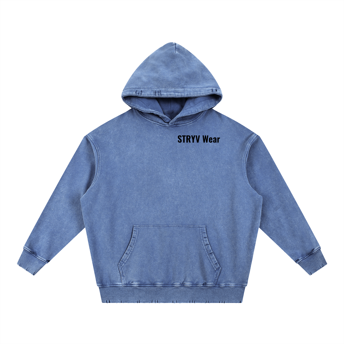 Snow Wash Hand - Frayed Heavyweight Hoodie - STRYV Wear