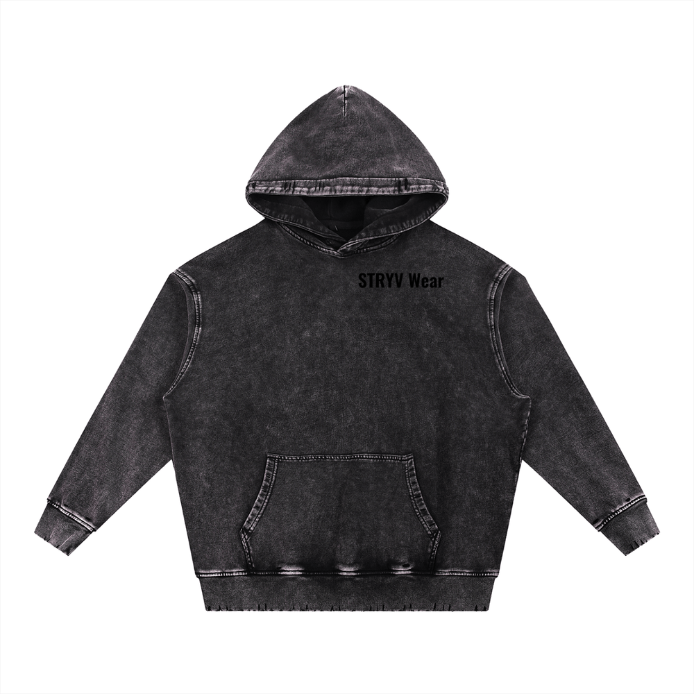 Snow Wash Hand - Frayed Heavyweight Hoodie - STRYV Wear