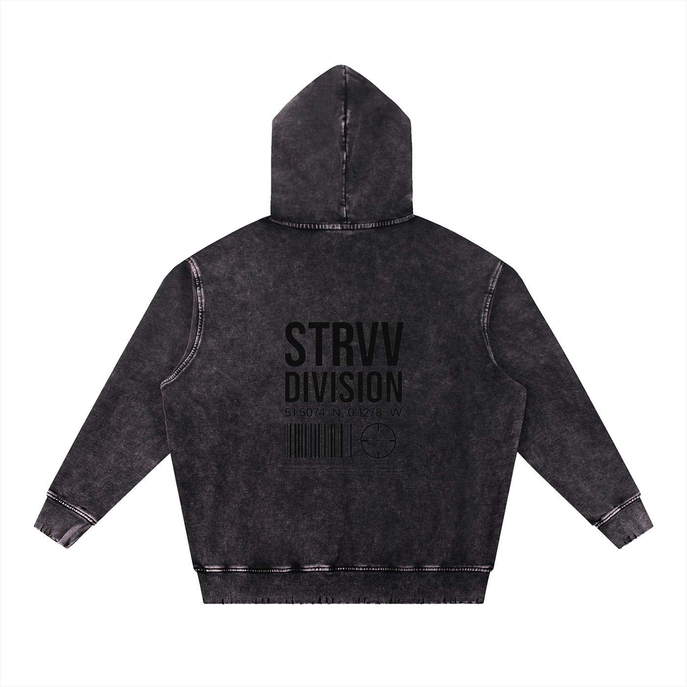 Snow Wash Hand - Frayed Heavyweight Hoodie - STRYV Wear