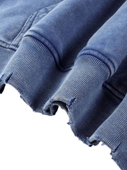 Snow Wash Hand - Frayed Heavyweight Hoodie - STRYV Wear