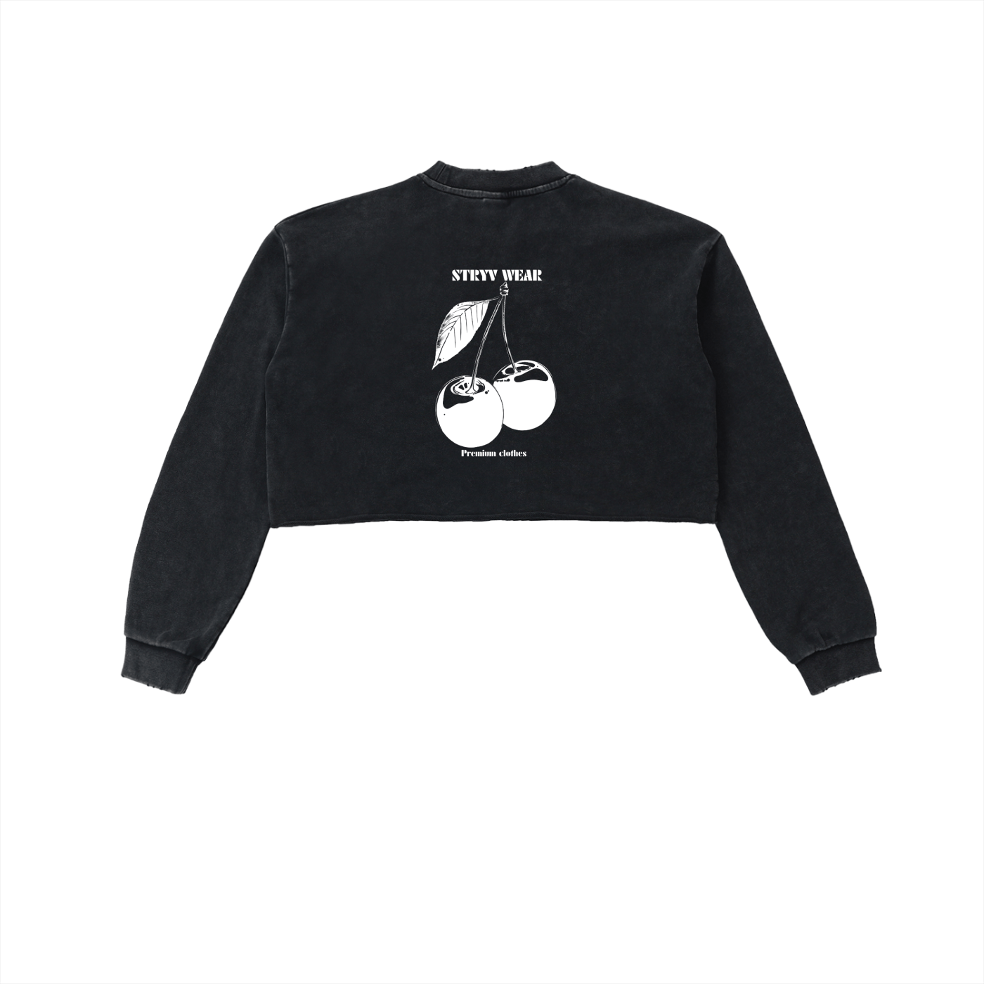 Snow Washed Raw Edge Cropped Sweatshirt - STRYV Wear
