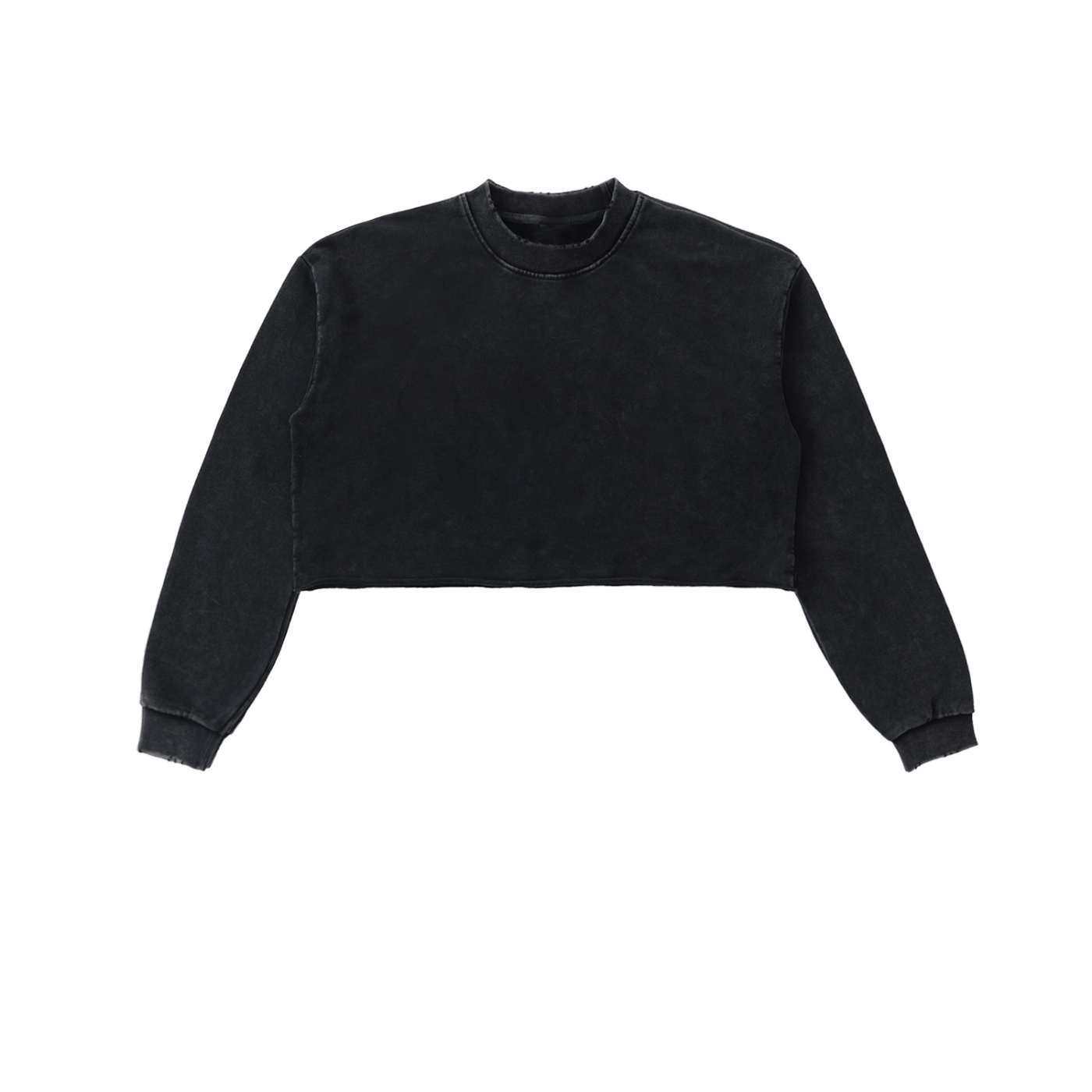 Snow Washed Raw Edge Cropped Sweatshirt - STRYV Wear