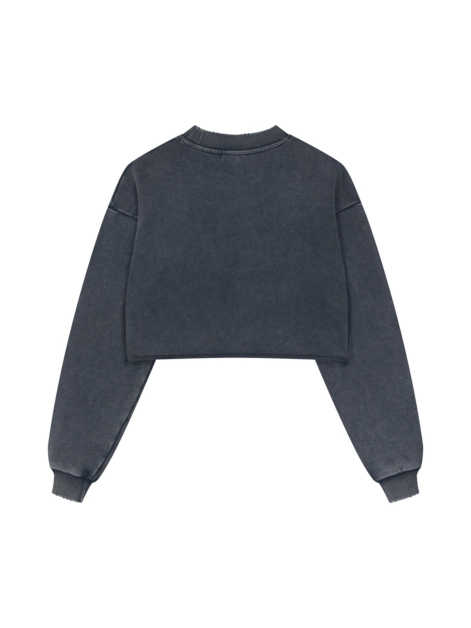 Snow Washed Raw Edge Cropped Sweatshirt - STRYV Wear
