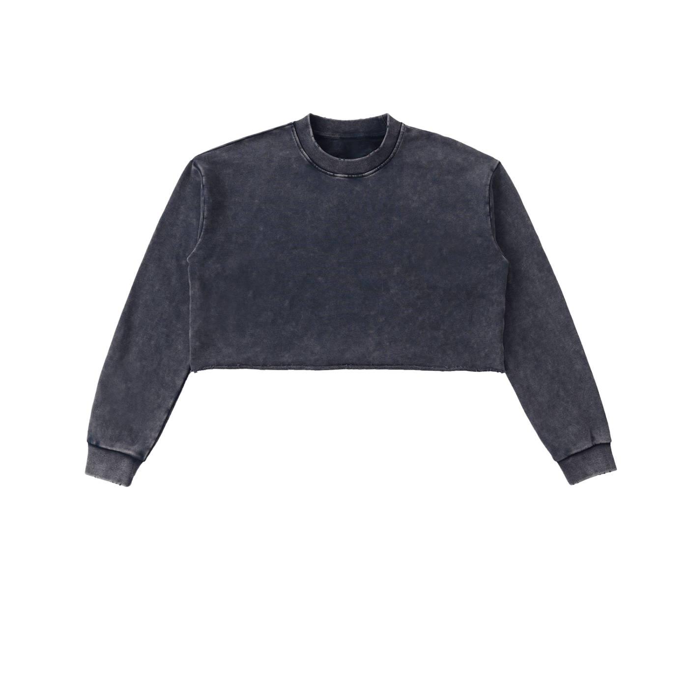 Snow Washed Raw Edge Cropped Sweatshirt - STRYV Wear