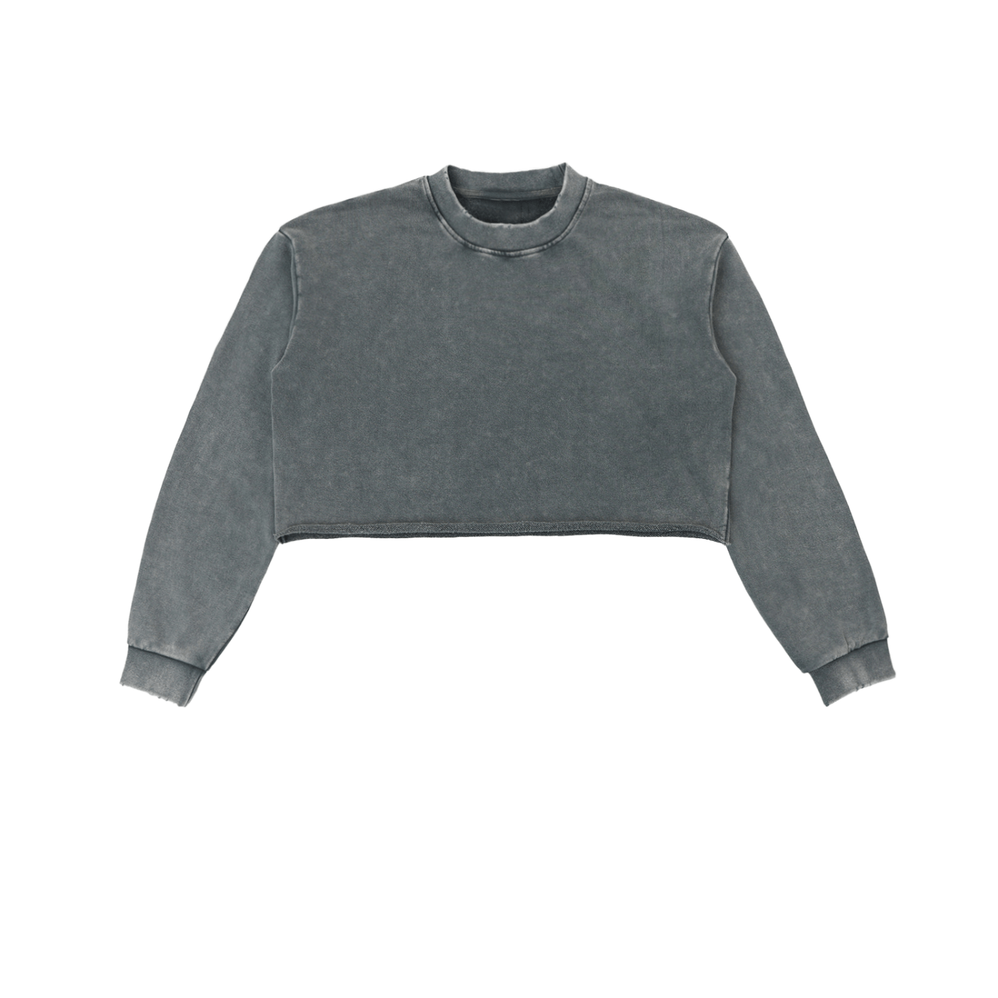 Snow Washed Raw Edge Cropped Sweatshirt - STRYV Wear