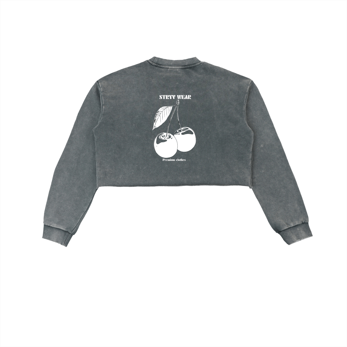 Snow Washed Raw Edge Cropped Sweatshirt - STRYV Wear