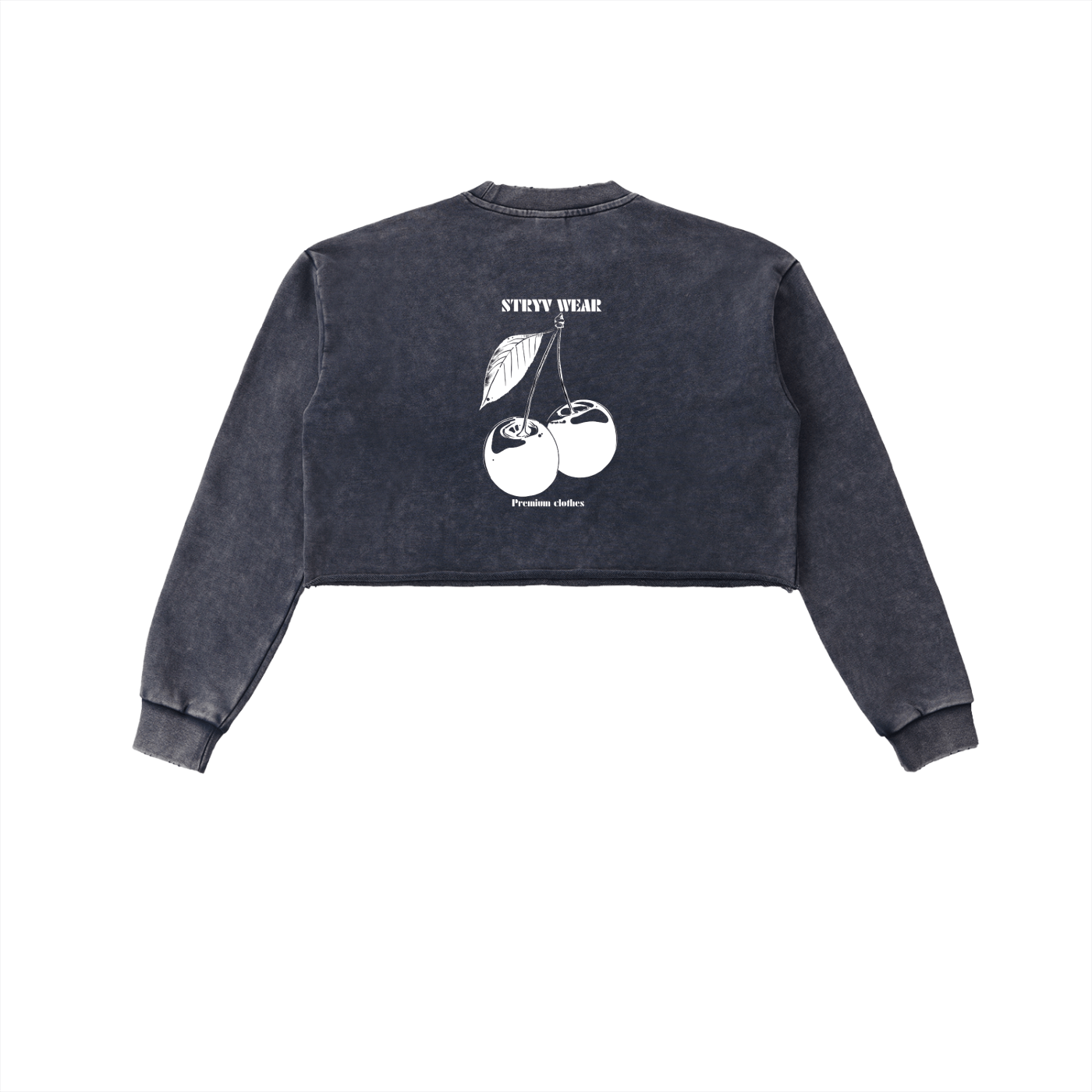 Snow Washed Raw Edge Cropped Sweatshirt - STRYV Wear
