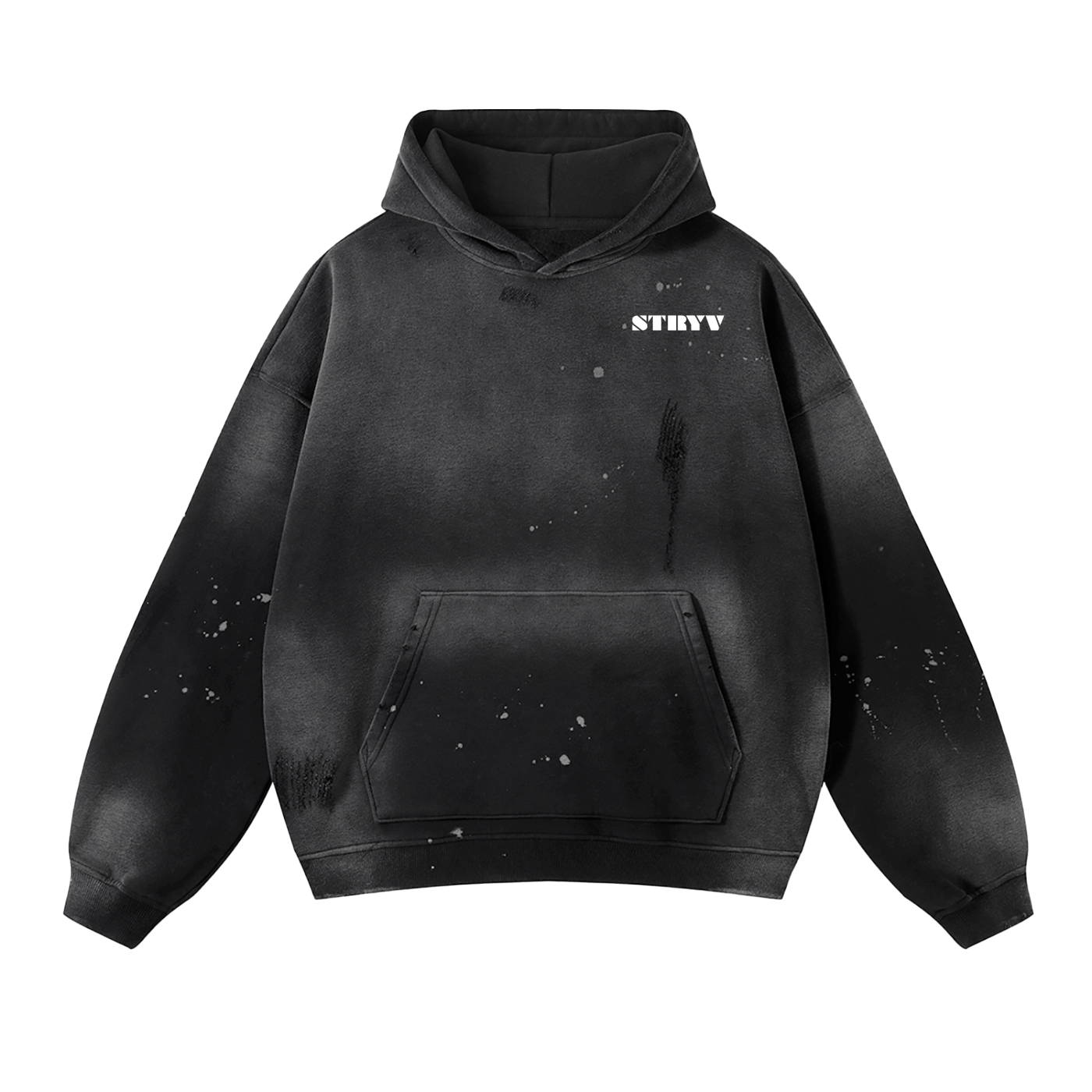 Vintage Washed Frayed Fleece Hoodie - STRYV Wear