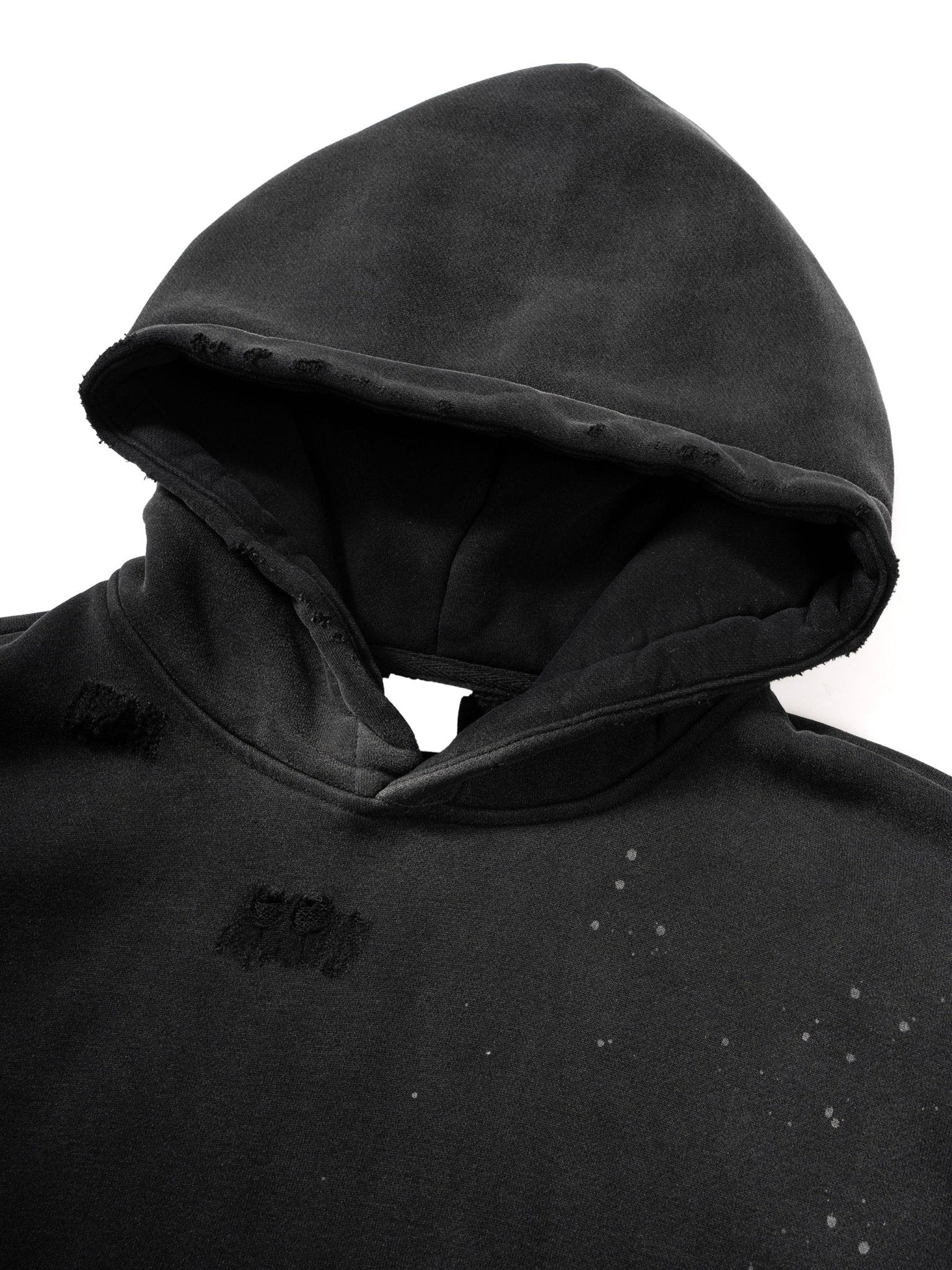 Vintage Washed Frayed Fleece Hoodie - STRYV Wear